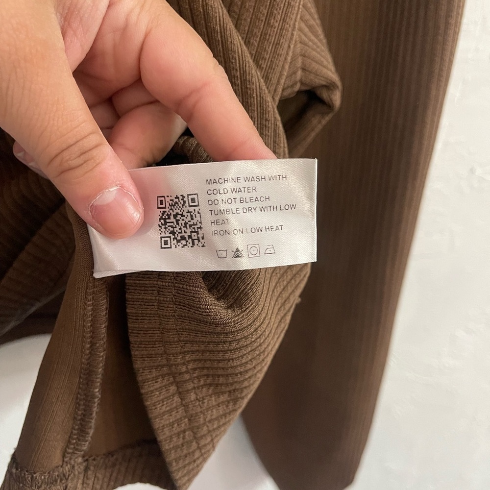 Cider - Brown Ribbed Long Sleeve Top - Picture 5 of 5